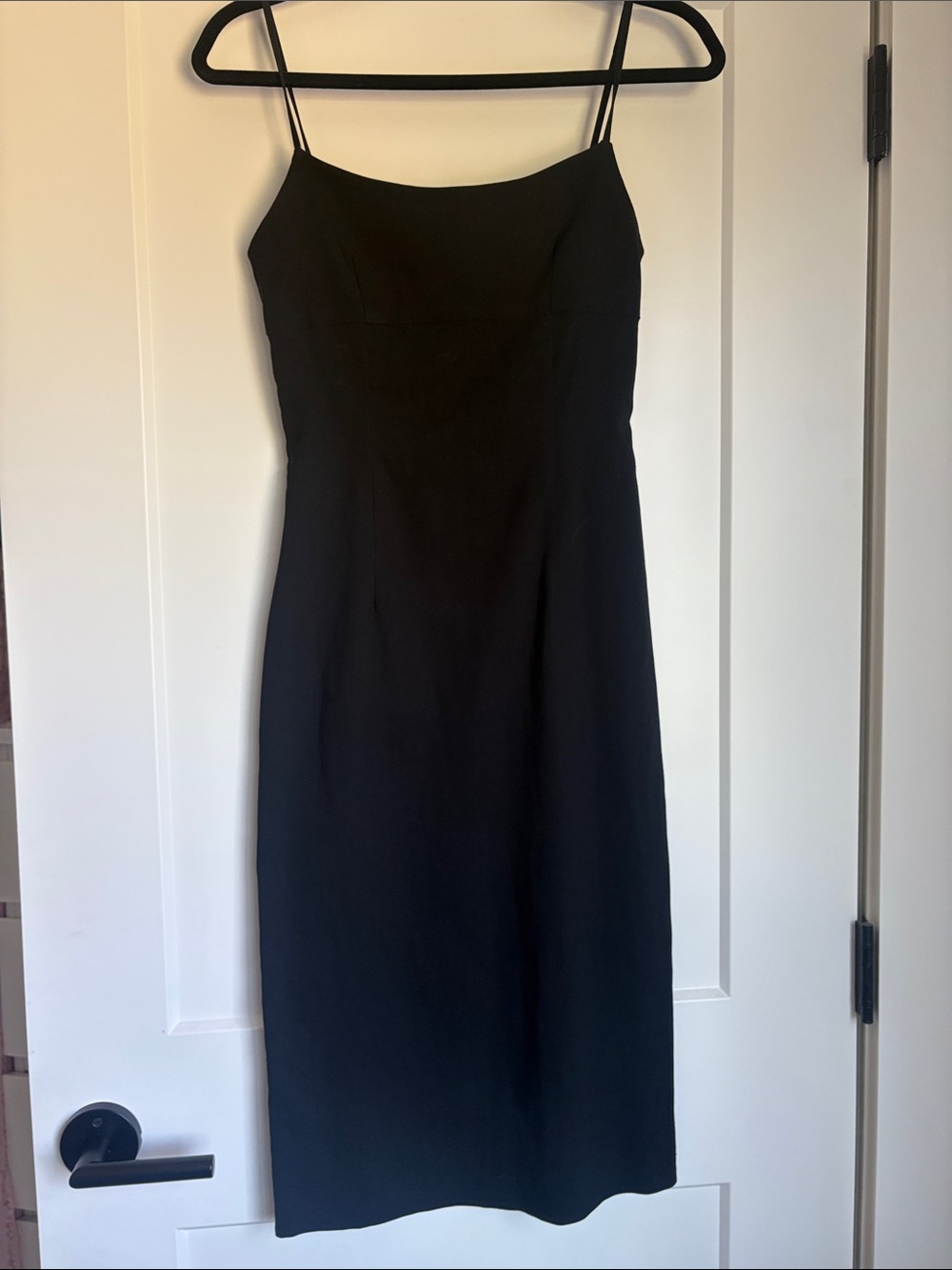 Vintage Black Spaghetti Strap Midi Dress